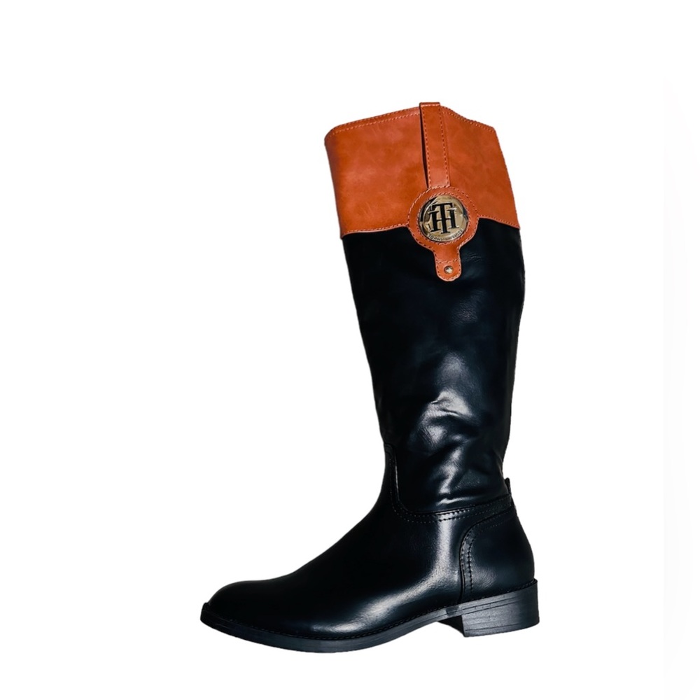 🆕Tommy Hilfiger Wide Calf Riding Boots leather boots - Picture 2 of 15